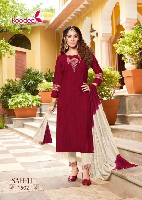 Koodee Saheli 15 Festive Wear Chinon Designer Ready Made Collection